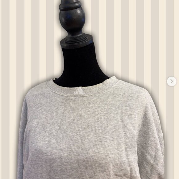 adidas Tops - Adidas grey crewneck with embroidered logo on collar